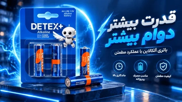 خرید باتری قلمی آلکالاین دوتایی مارک DETEX