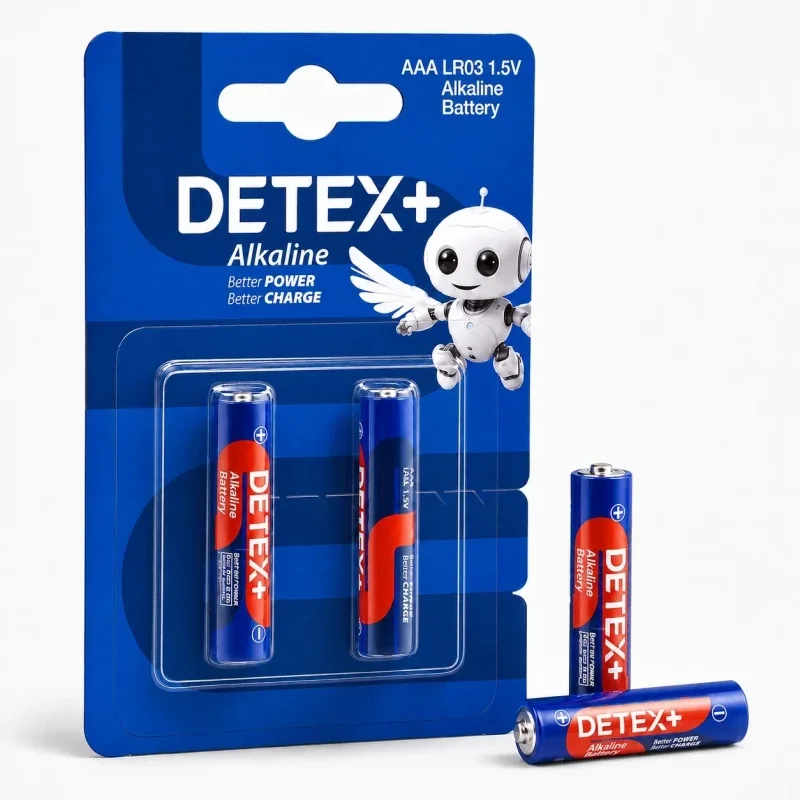 باتری نیم قلمی آلکالاین دوتایی مارک DETEX