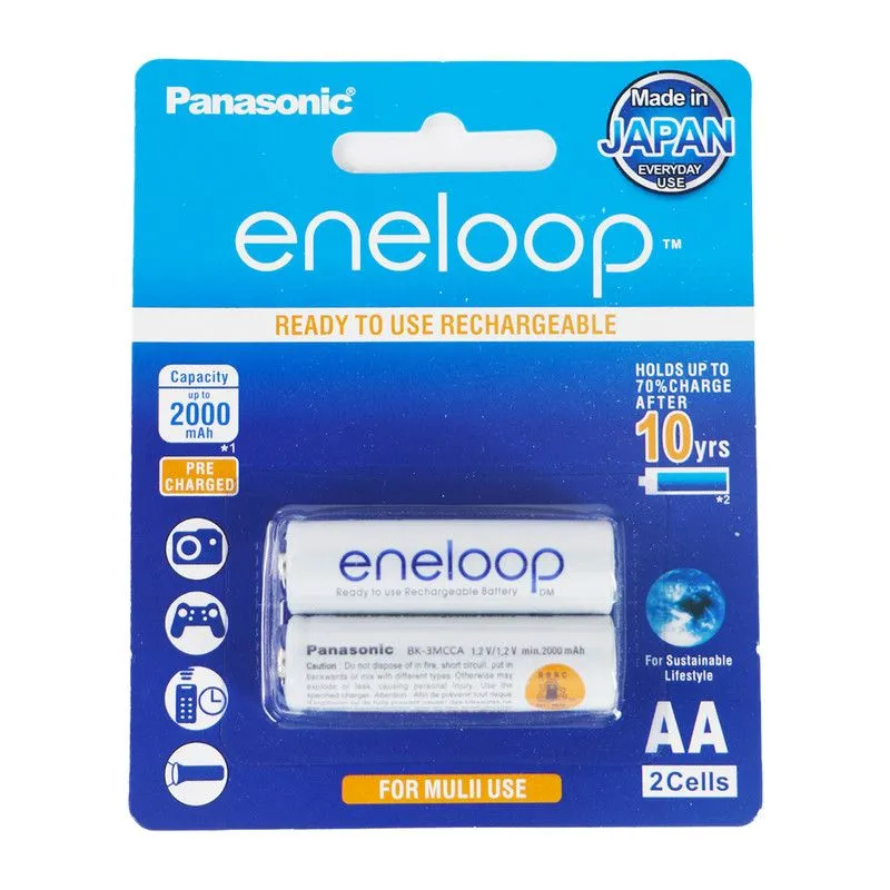 باتری قلمی eneloop قابل شارژ 2000mAh دو تایی مارک Panasonic