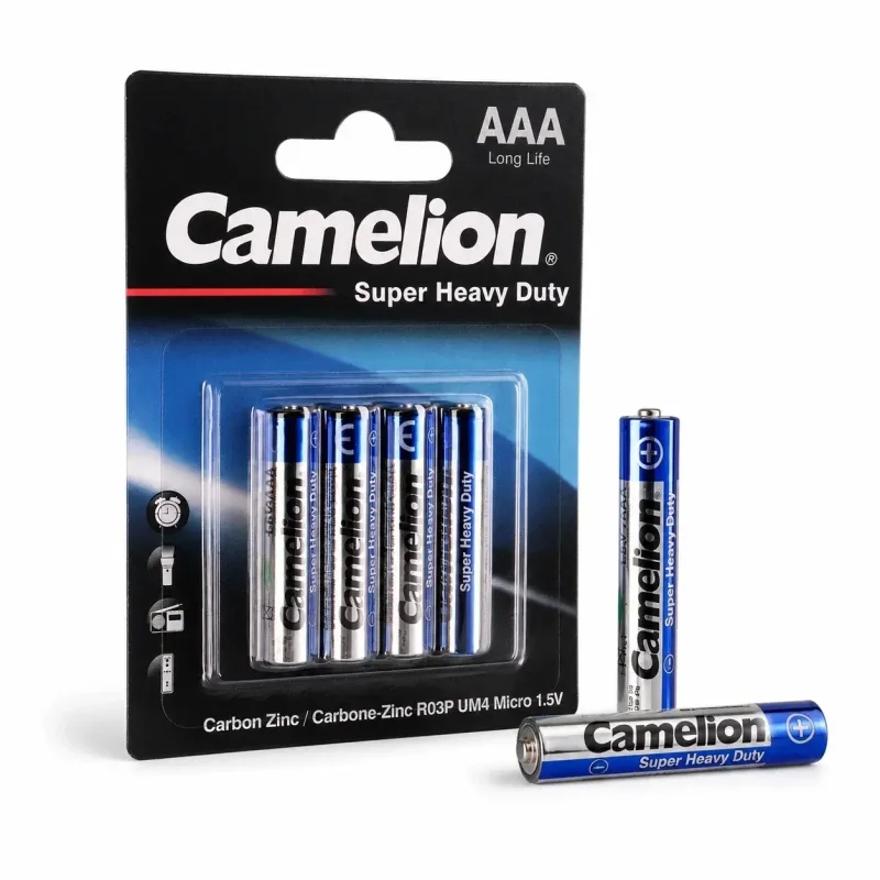 باتری نیم قلمی چهارتایی مارک Camelion پک Super Heavy Duty