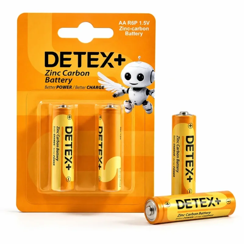 باتری قلمی Zinc Carbon دوتایی مارک DETEX