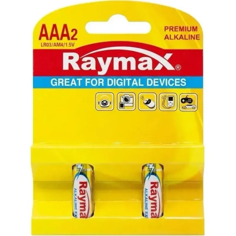 باتری نیم قلمی آلکالاین دوتایی مارک Raymax