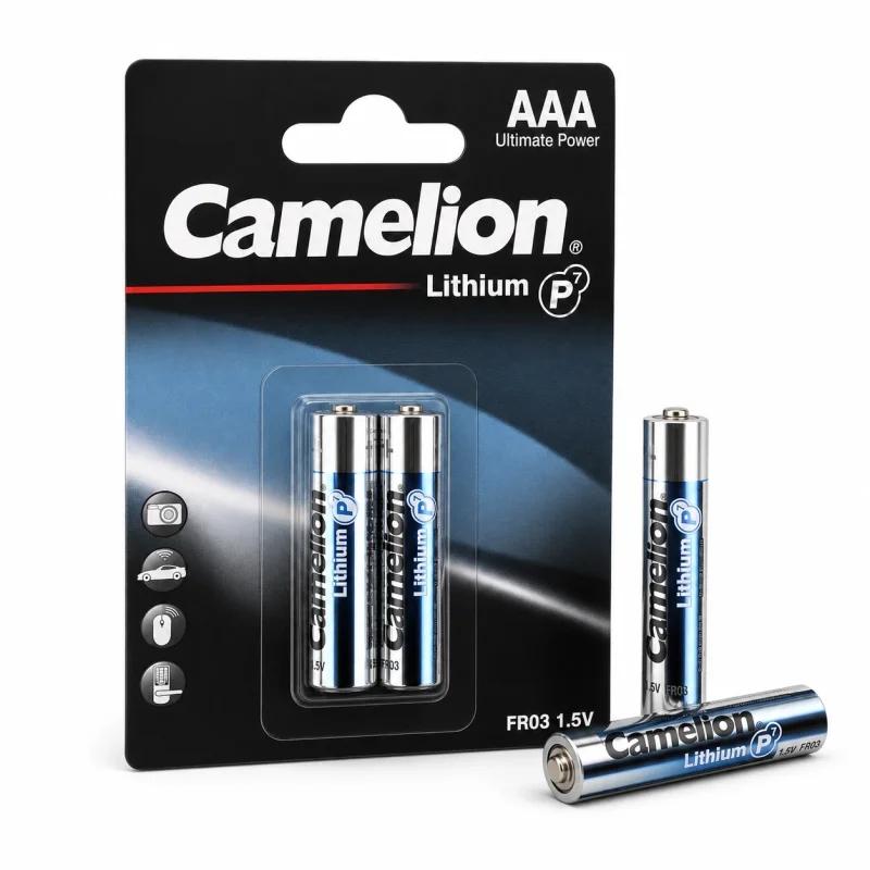 باتری نیم قلمی دوتایی مارک Camelion پک Lithium